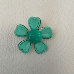 Vintage Green Flower Broach. See pictures for signs of wear